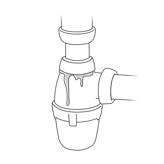 Fuite sur une évacuation de lavabo ou évier