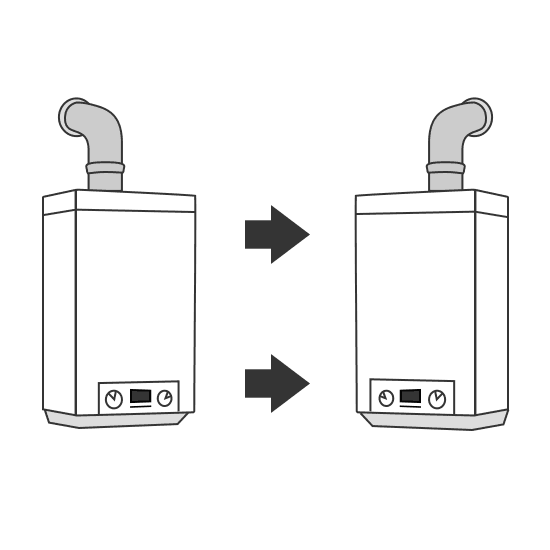 déplacement de chaudière à gaz