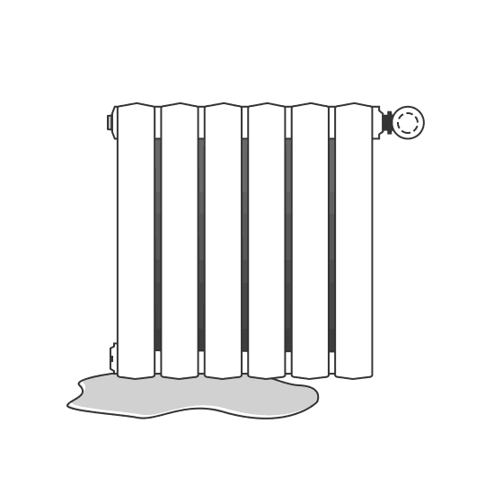 réparation d'une fuitesous un radiateur