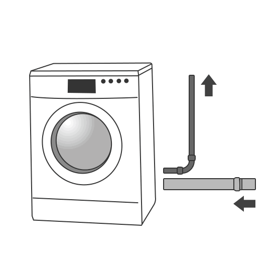 Arrivé et évacuation machine à laver